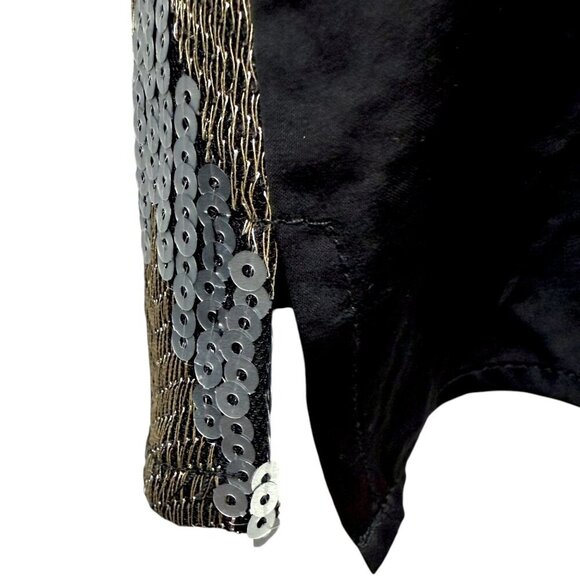 ASTR Sequin Top Medium Camisole Gold Black Silver Sleeveless Cami Zigzag Tank - Picture 8 of 10